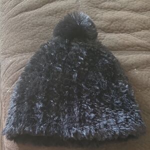 Juicy Couture Black Furry Beanie